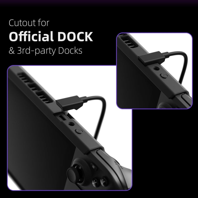 Skull & Co. GripCase Bundle for Steam Deck: Soft Protective Case with Textured Grips Full Protection and Stand, Non-Slip and Anti-Scratch Cover Design [with Slim Carrying Case] - Black - Image 5